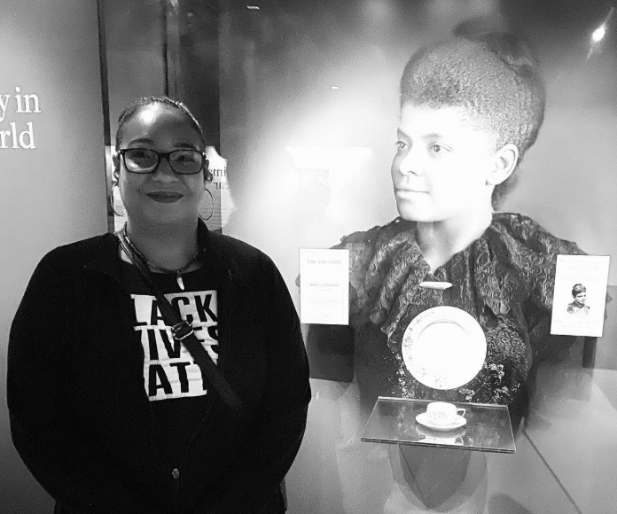 marie at ida b wells display 2
